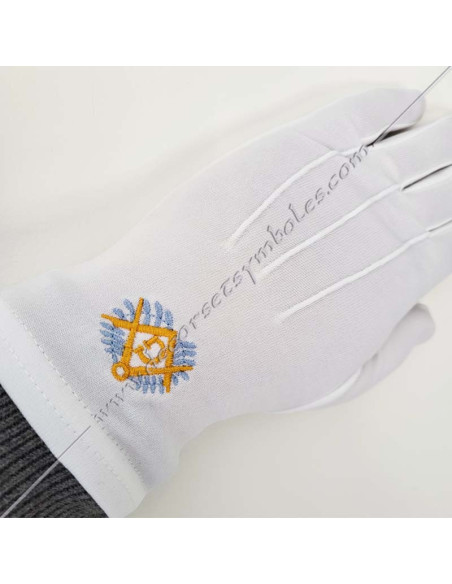 GCB100-gants-blancs-maconniques-brodes-equerres-compass-acacia-bleu-ciel-fm-couronnes-accessoires-cadeaux