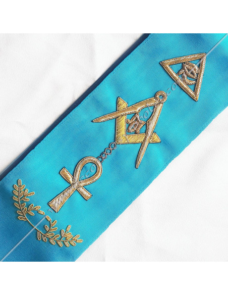Masonic sash Master Memphis Misraim with Ankh cross and Horus eye