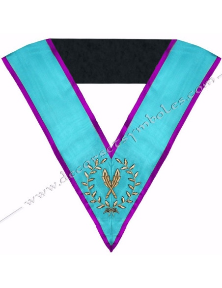 SRM004P-secretaires-cordons-sautoirs-maconniques-officiers-memphis-venise-misraim-plumes-acacia-fm