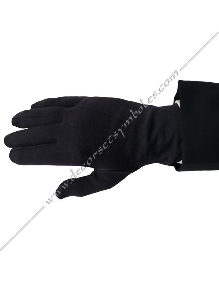 GCN090-gants-maconniques-noirs-coton-lycra-nylon-4e-degre-maitres-secrets-reaa-tenues-ceremonies-femmes-fm-hommes