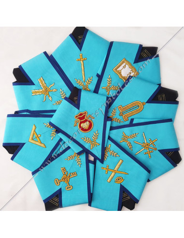 ENSMIS110B-sets-packs-10-ten-misraim-collars-sashes-masonic-officiers-decorations-lodges-tools-accessories-fm