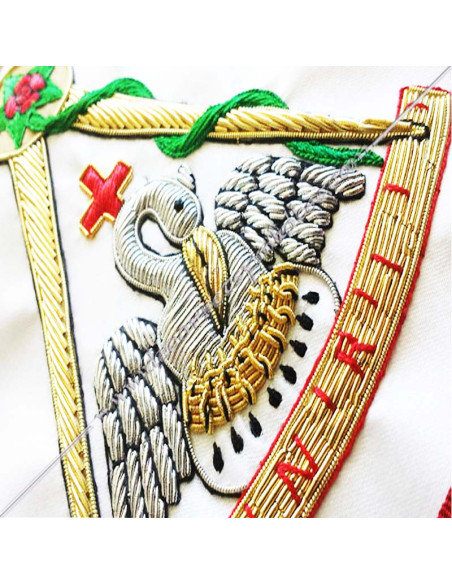 Reversible 4th Order French Rite Masonic apron, black and red