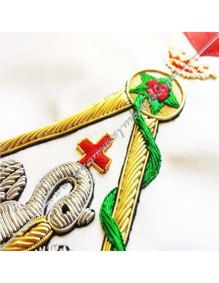 Reversible 4th Order French Rite Masonic apron, black and red