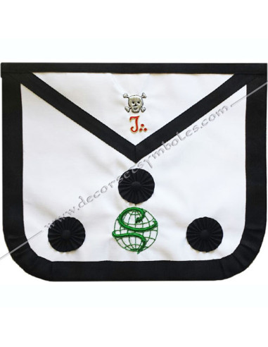 Reversible 4th Order French Rite Masonic apron, black and red