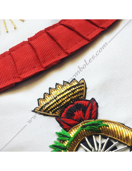 HRF204-ouroboros-prince-aprons-rose-pink-masonic-cross-4th-orders-rite-french-chapters-wisdom-fm-grades-stars
