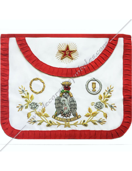 HRF204-ouroboros-prince-aprons-rose-pink-masonic-cross-4th-orders-rite-french-chapters-wisdom-grades-stars-fm
